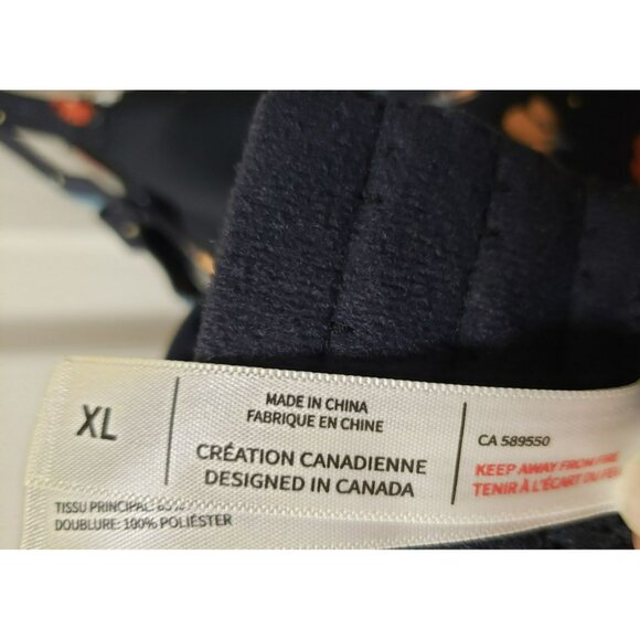 From Rachel Eco Bikini Top, XL, Navy Floral, 32" band, 3 hook adj close, Canada - Picture 9 of 11